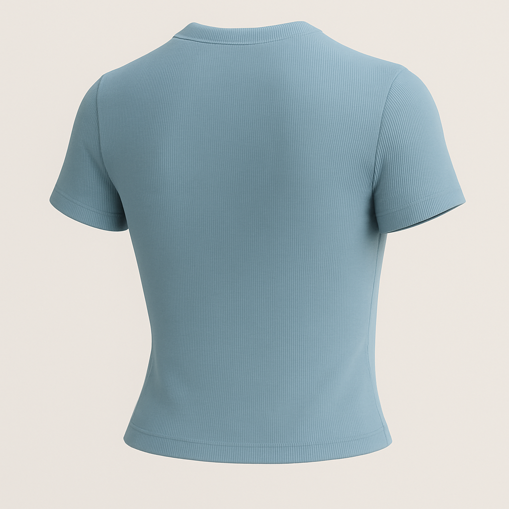 Powder Blue Top / Ribbed Top / Casual Wear